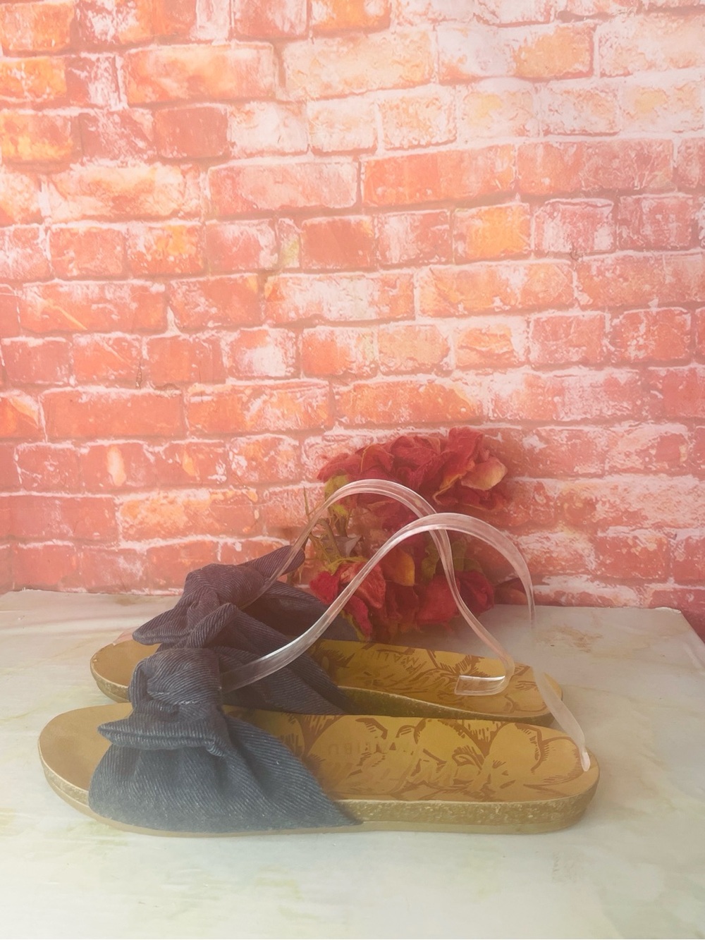 Blowfish Malibu Casual Blue Denim Slide Sandals